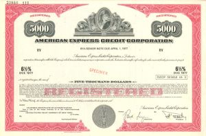 American Express Credit Corporation - Various Denomination Specimen Bond - Your Choice!